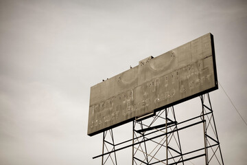 Abandoned billboard former neon sign trace of glasses