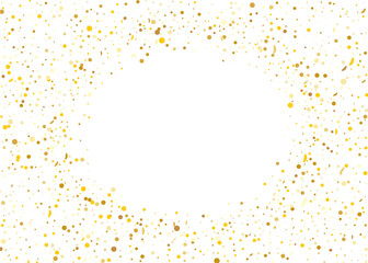 Golden confetti pattern Isolated on transparent background. Grunge grainy texture. Remove png, Clipping Path