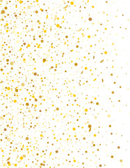 Golden confetti pattern Isolated on transparent background. Grunge grainy texture. Remove png, Clipping Path