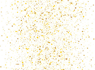 Golden confetti pattern Isolated on transparent background. Grunge grainy texture. Remove png, Clipping Path