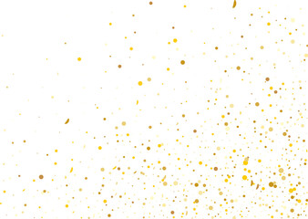 Golden confetti pattern Isolated on transparent background. Grunge grainy texture. Remove png, Clipping Path