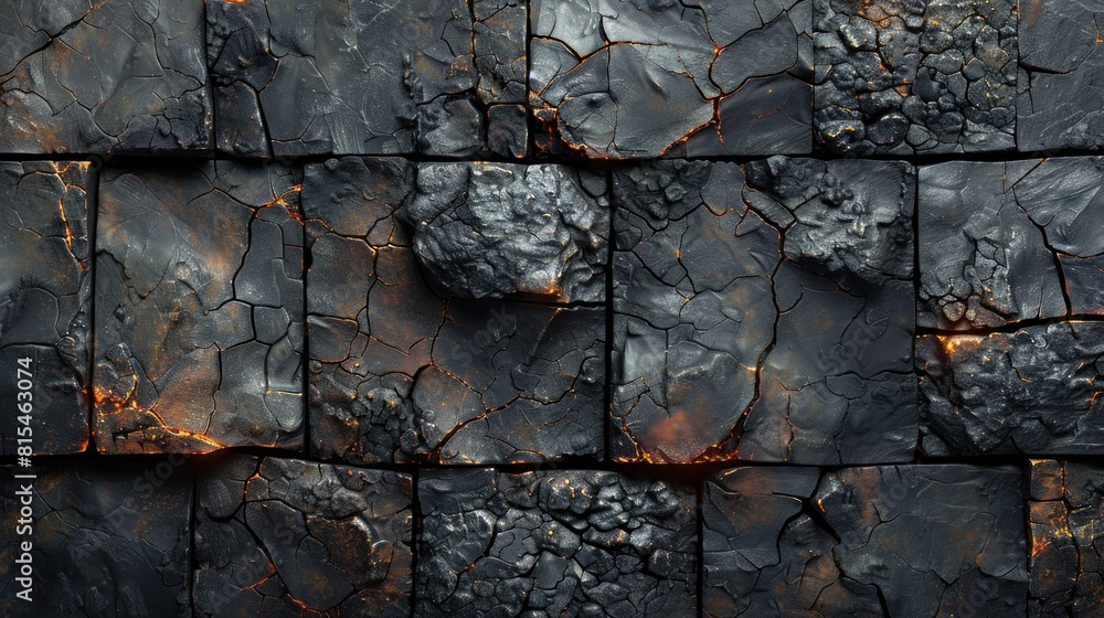 Poster detailed lava texture tiles arranged in a minimalistic pattern