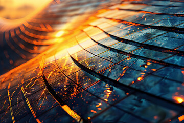 Generative ai on theme of solar cell panels in a photovoltaic power plant, eco renewable power