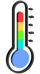 3d thermometer icon, 3-dimension thermometer for researcher in medical, three-dimensional temperature symbol