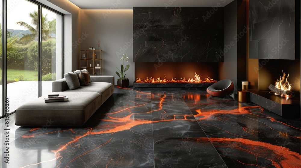 Poster realistic lava-inspired tile design with minimalistic approach