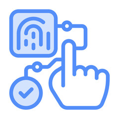 Obraz premium Fingerprint Icon With Linear Color Style