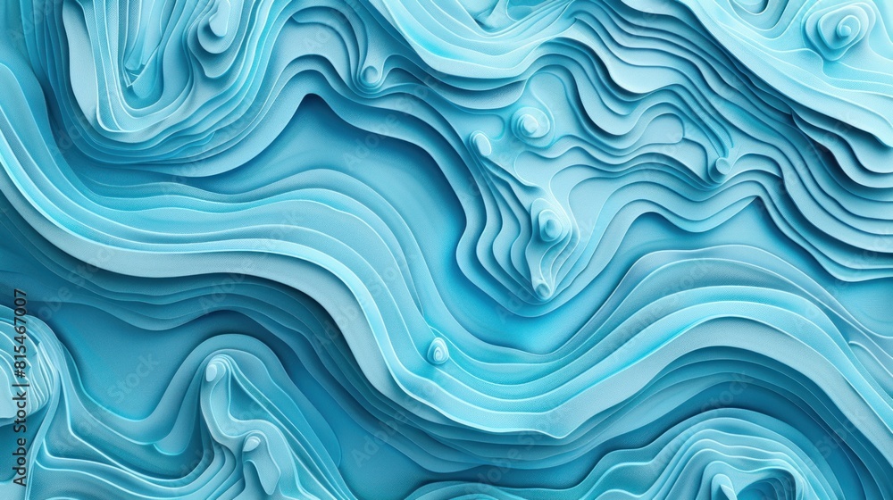Poster blue abstract background with smooth wavy lines creating a dynamic visual effect
