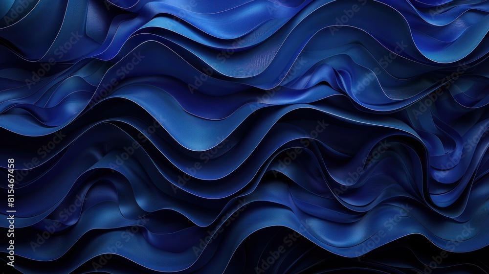 Aufkleber blue paper waves create an abstract background with wavy lines