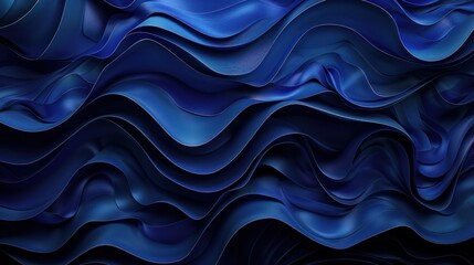 Obraz premium Blue paper waves create an abstract background with wavy lines