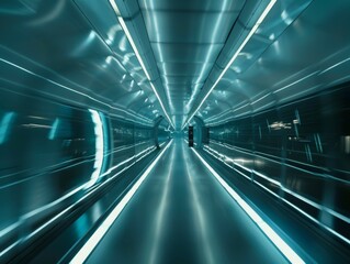 Futuristic sci-fi corridor AI.