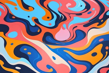 Fototapeta premium カラフルで流動的な迷彩柄