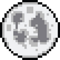 Pixel art cartoon moon icon