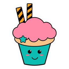 Cute Cupcake Sticker