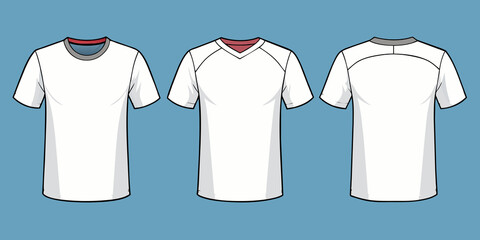 Set of white t-shirt on transparent background