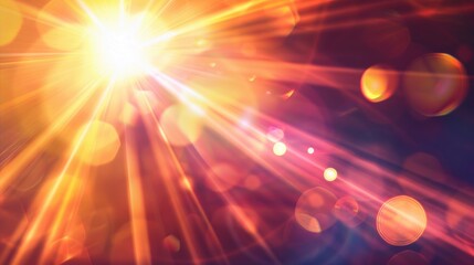Special lens flare effect with vibrant light and beams