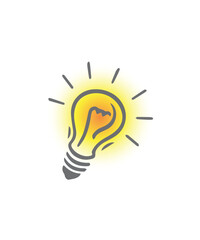 Idea icon logo with lamp design illustration