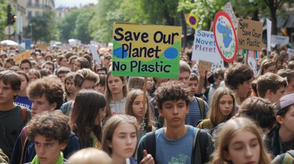 Youth Rally for Environmental Protection Against Plastic