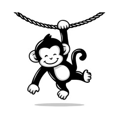 Fototapeta premium Monkey Doodle Art: Playful Illustration of a Cheeky Zoo Animal