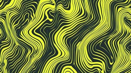 Obraz premium Black abstract pattern line on green background.