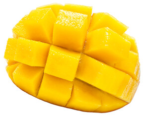 Red mango on white background, Fresh Japanese Elegant mango fruits “Egg of the Sun” Sugar content of 16 degrees isolate ob white PNG File.