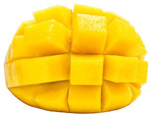 Red mango on white background, Fresh Japanese Elegant mango fruits “Egg of the Sun” Sugar content of 16 degrees isolate ob white PNG File.