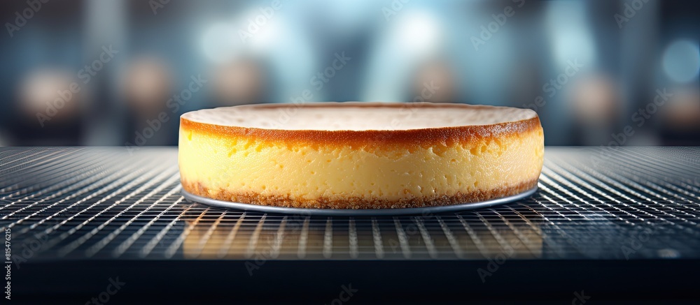Aufkleber a tantalizing copy space image of a cheesecake captured from a side perspective resting on a cooling