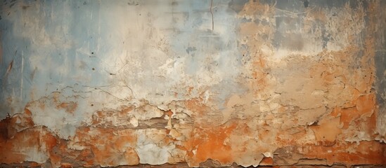 High resolution copy space image featuring textures of cracked and peeling paint on a concrete wall
