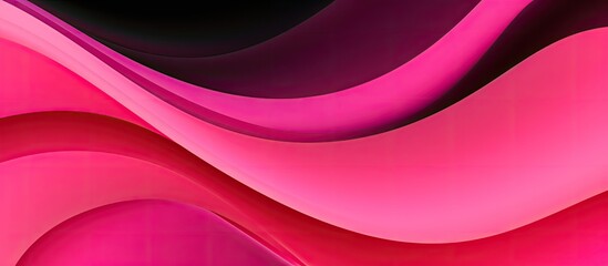 Fototapeta premium A vibrant abstract copy space image with a flat pink background and diagonal black stripes that create a modern and dynamic web design banner or poster with a wavy pattern