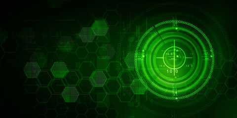 2d illustration Abstract futuristic electronic circuit technology background
