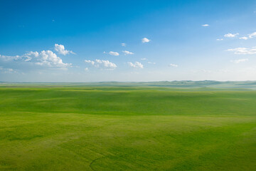 Aerial photography of the Dada line prairie in Keshiketeng Banner, Inner Mongolia