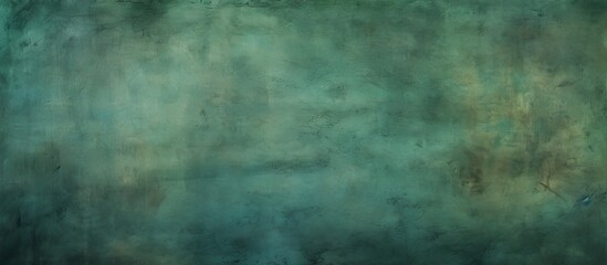 Fototapeta premium The grungy green texture has a wide and aged appearance with a faded blue pattern that adds character to design projects It features ample copy space for added creativity