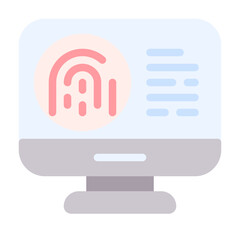 Biometric Detail Icon With Flat Color Style