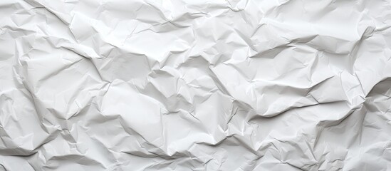 Fototapeta premium The crumpled paper has a white color texture background perfect for a copy space image