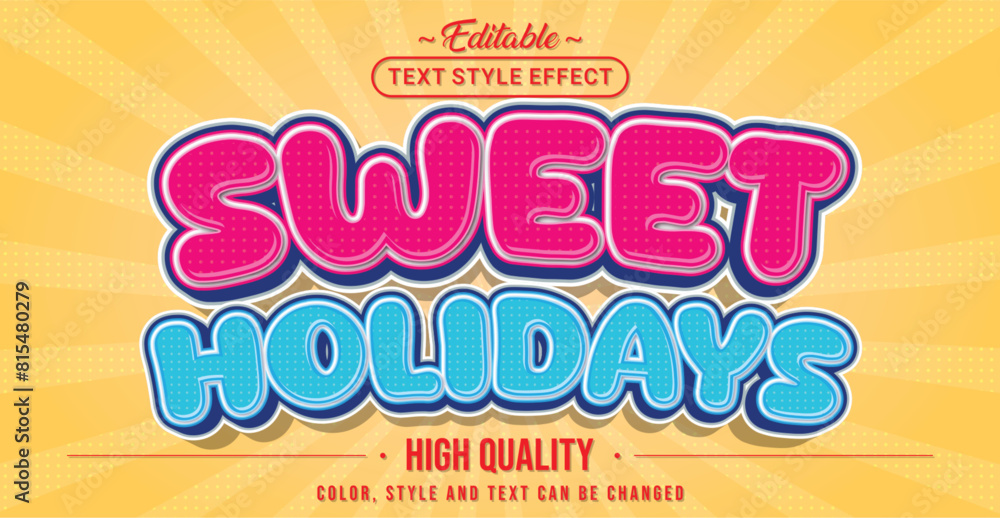 Poster editable text style effect - sweet holiday text style theme.
