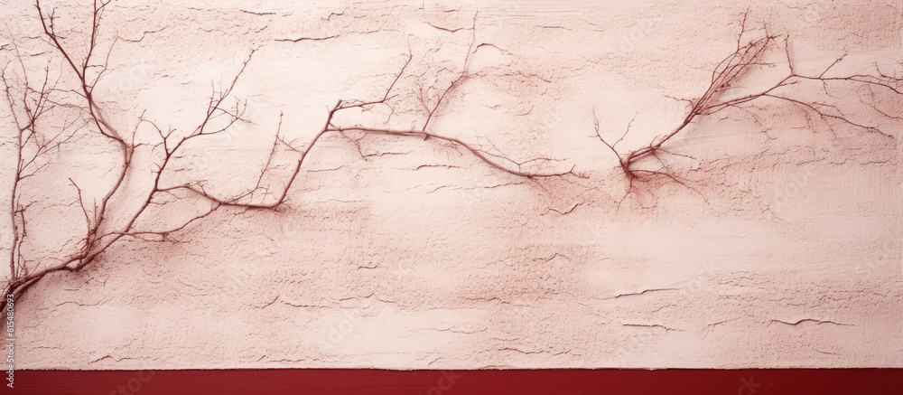 Poster the natural light white color of the tree s texture is set against a red textured wood background in