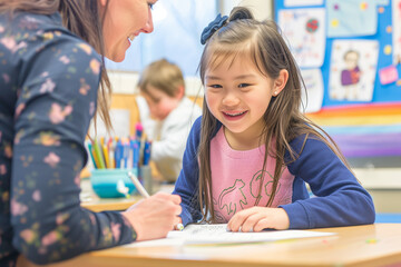 child painting with their parent