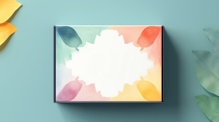 Naklejka premium Box flat design top view inspirational theme water color Split complementary color scheme