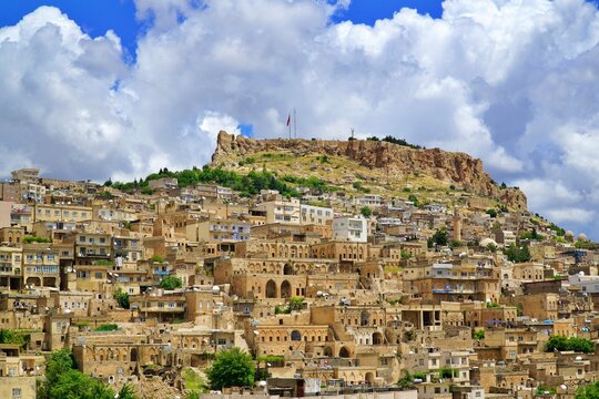 View of the old town of Mardin city in southeast of Anatolia in Turkey.