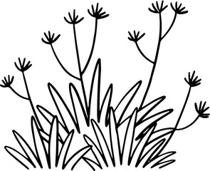 hand drawn side view of tree drawing.