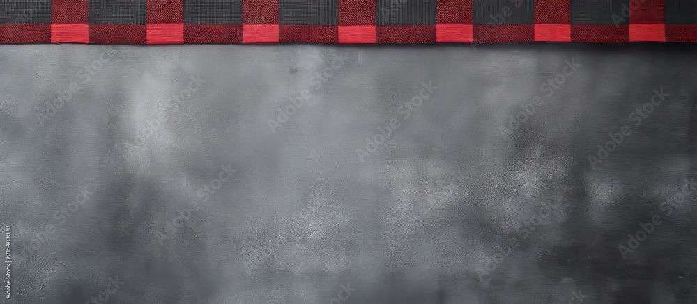 Poster A festive background with a red checked pattern on a gray textured surface providing space for copying images. Creative banner. Copyspace image
