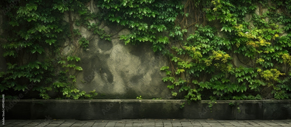 Poster a space with ivy as a backdrop for a copy space image