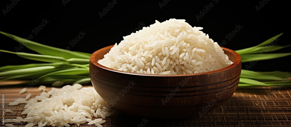 Poster rice is a staple food found in various cuisines around the world. creative banner. copyspace image