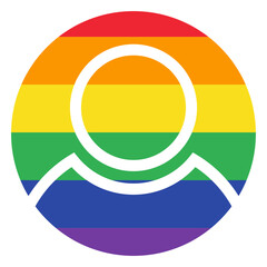 Obraz premium People, human avatar with LGBT rainbow flag, concept of love equality, pride month design icon.