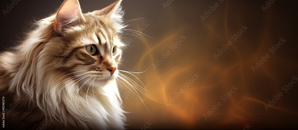 Poster A copy space image of a cat with light brown fur in a portrait