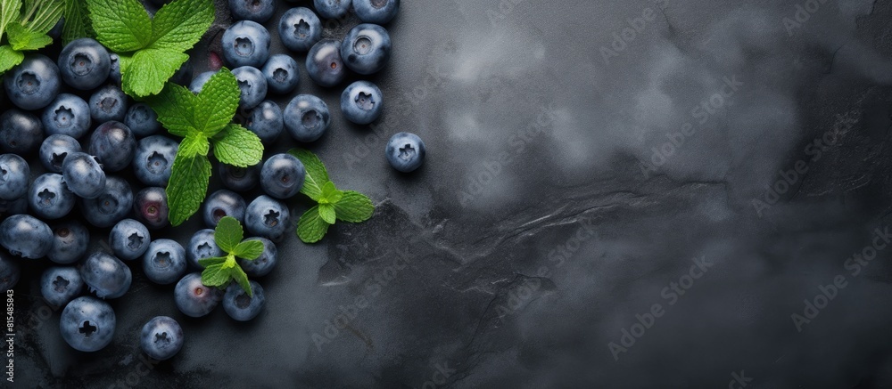 Poster top view of a stone gray background showcasing a healthy and detoxifying concept with a visually app