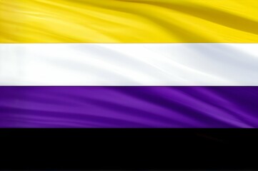 Fototapeta premium Waving non binary flag background with fabric texture