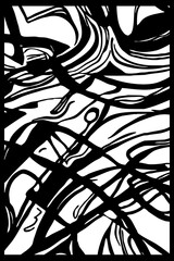 Abstract black and white pattern. For use in graphics. Minimalist illustration for printing on wall decorations