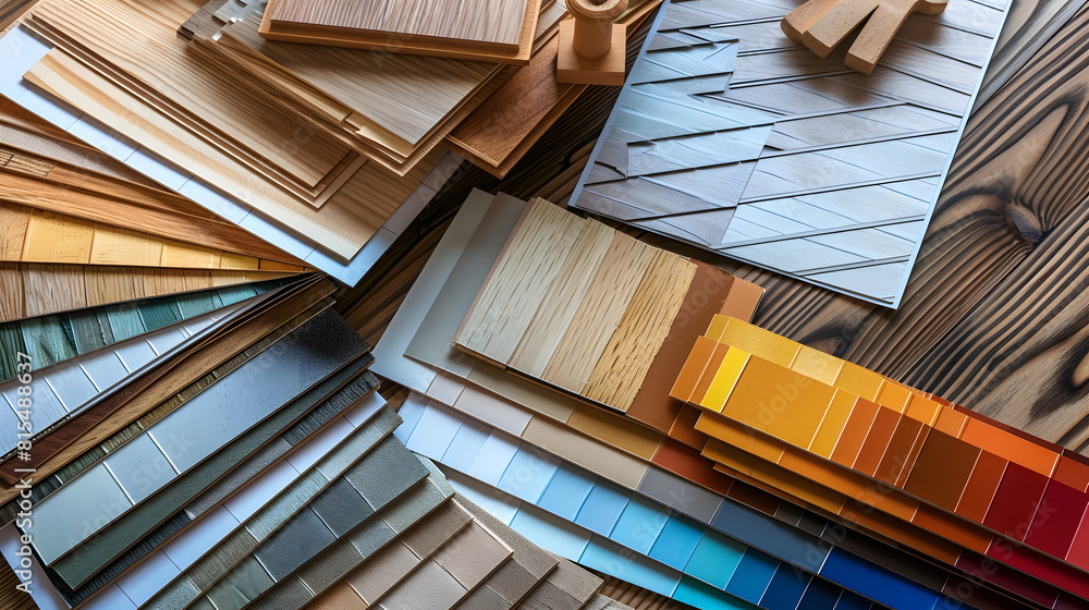 Poster home floor plans building blueprint projects open color palette guide catalog with colour swatches w