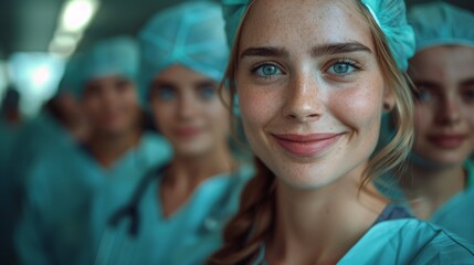 Fototapeta premium Confident Healthcare Workers in Hospital Setting