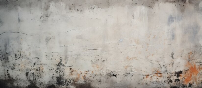 The scratched aged cement wall serves as an abstract grunge background with ample copy space